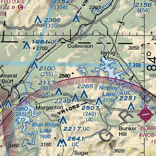 FAA VFR chart of Darneille Gap, GA