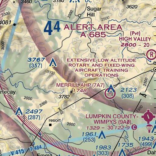 FAA VFR chart of Davis Creek, GA