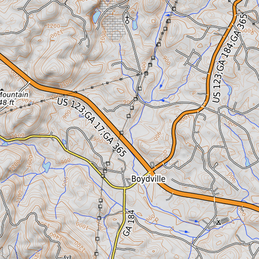 OpenTopoMap map of Denmans Creek, GA