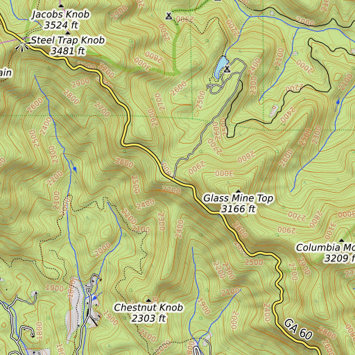 OpenTopoMap map of Dockery Gap, GA