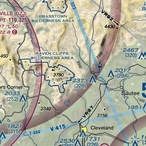 FAA VFR chart of Dodd Creek, GA