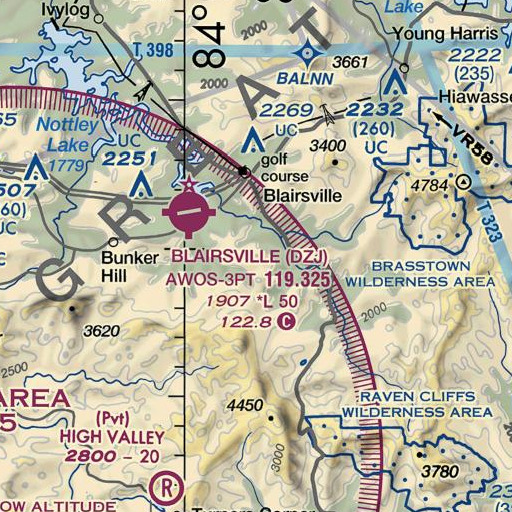 FAA VFR chart of Epps Mountain, GA