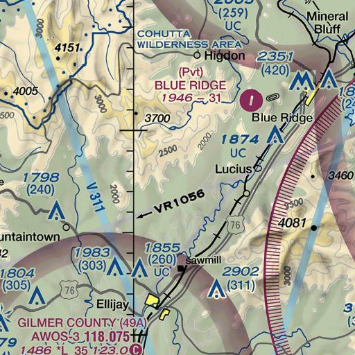 FAA VFR chart of Hatley Branch, GA