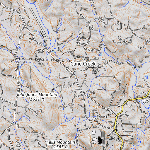 OpenTopoMap map of Haygood School, GA