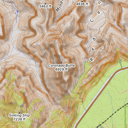OpenTopoMap map of Coronado Butte, AZ