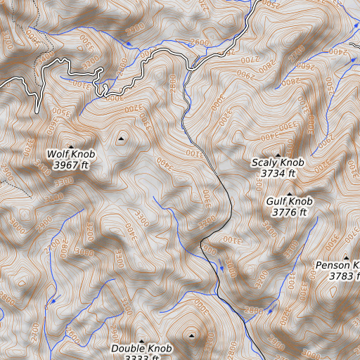 OpenTopoMap map of Joe Gap, GA