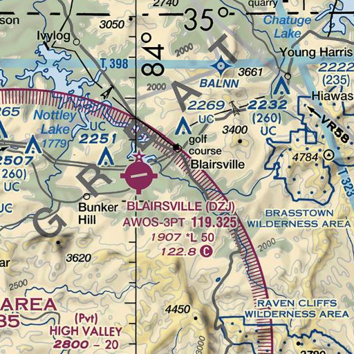 FAA VFR chart of Lawrence Branch, GA