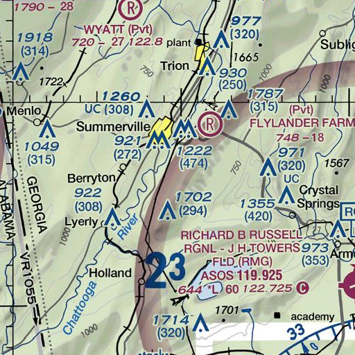 FAA VFR chart of Marble Spring, GA