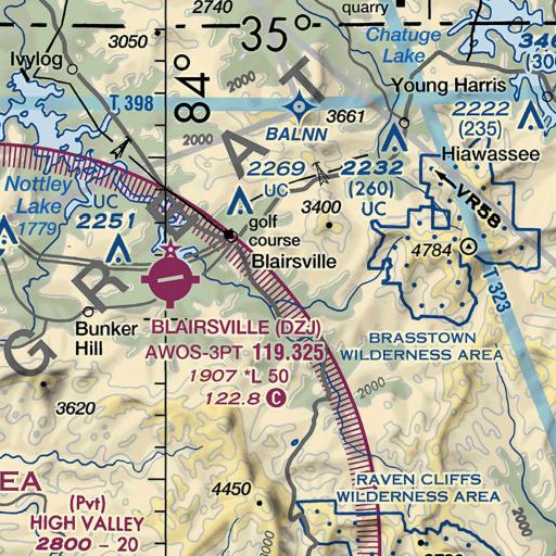FAA VFR chart of Nelson Cove, GA