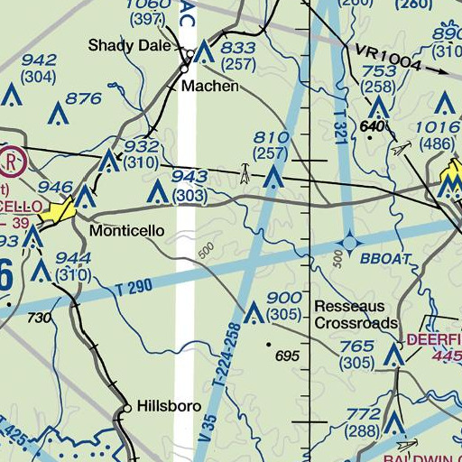 FAA VFR chart of North Fork Wolf Creek, GA