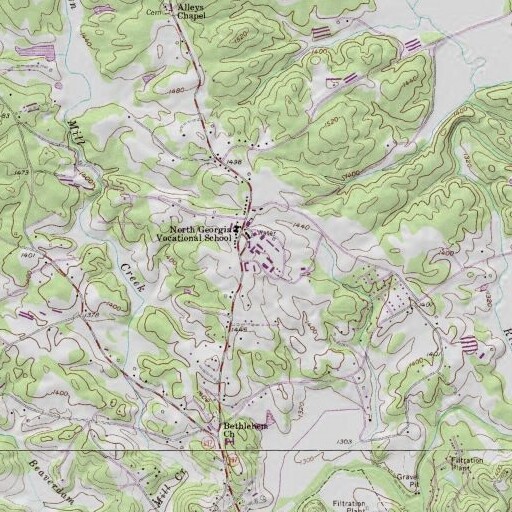 USGS 24K topo map of North Georgia Technical College, GA