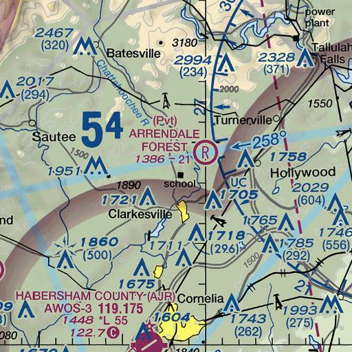 FAA VFR chart of North Georgia Technical College, GA
