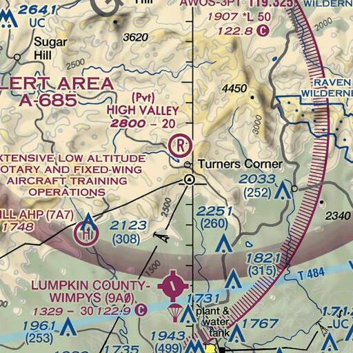 FAA VFR chart of Ramrock Mountain, GA