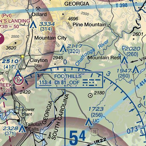FAA VFR chart of Razor Branch, GA