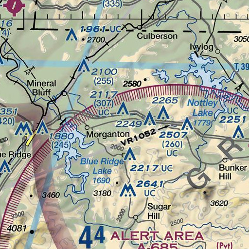 FAA VFR chart of Richards Mountain, GA