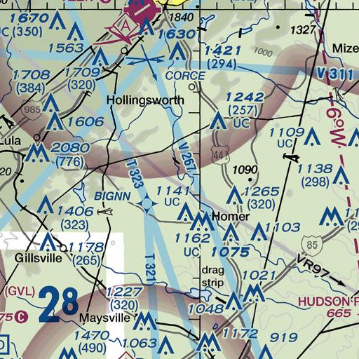 FAA VFR chart of Silver Creek, GA