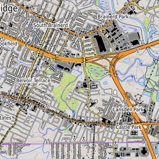 OpenTopoMap map of Spring Creek, GA