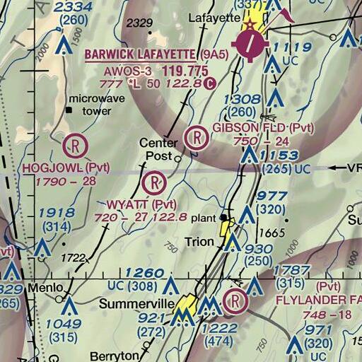 FAA VFR chart of Teloga Creek, GA