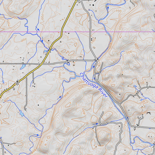 OpenTopoMap map of Teloga Creek, GA