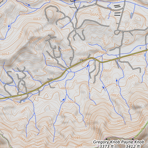 OpenTopoMap map of Walker Branch, GA