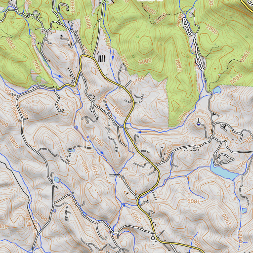 OpenTopoMap map of Walker Creek, GA