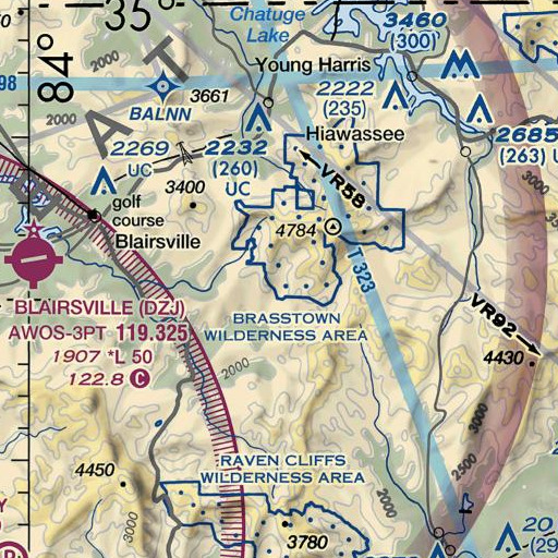 FAA VFR chart of Wolfpen Branch, GA