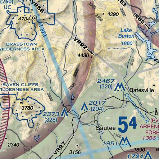 FAA VFR chart of Anna Ruby Falls Scenic Area, GA