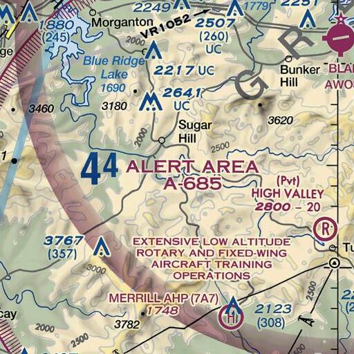 FAA VFR chart of Rock Creek, GA
