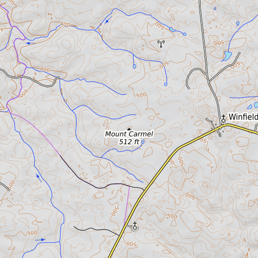 OpenTopoMap map of Mount Carmel, GA