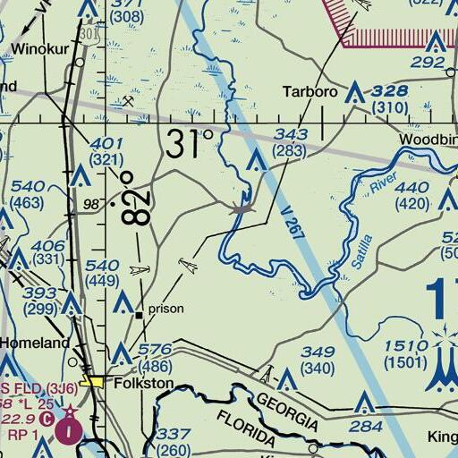 FAA VFR chart of Clarks Landing, GA