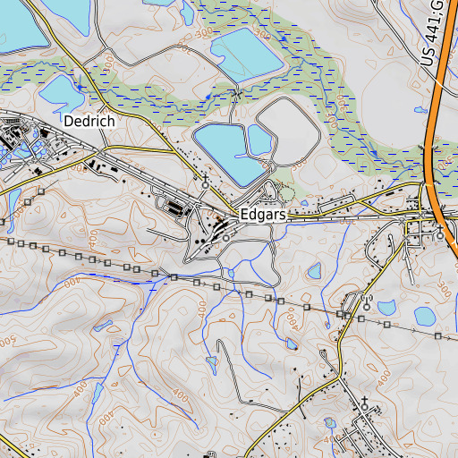 OpenTopoMap map of Edgars, GA