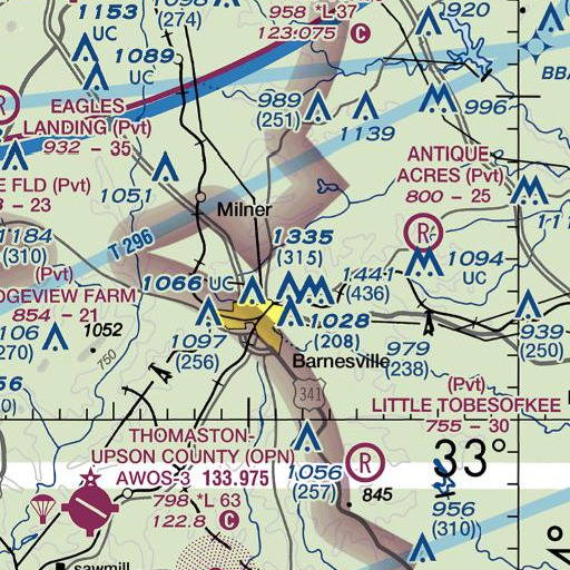 FAA VFR chart of Hog Mountain, GA