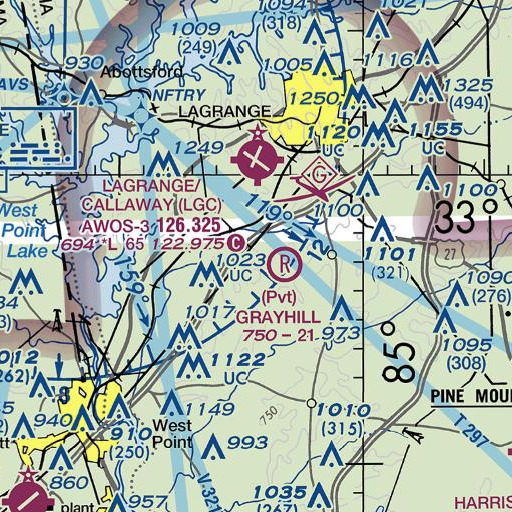 FAA VFR chart of Hogg Mountain, GA