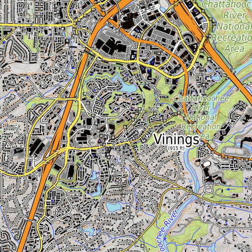 OpenTopoMap map of Mount Wilkinson, GA