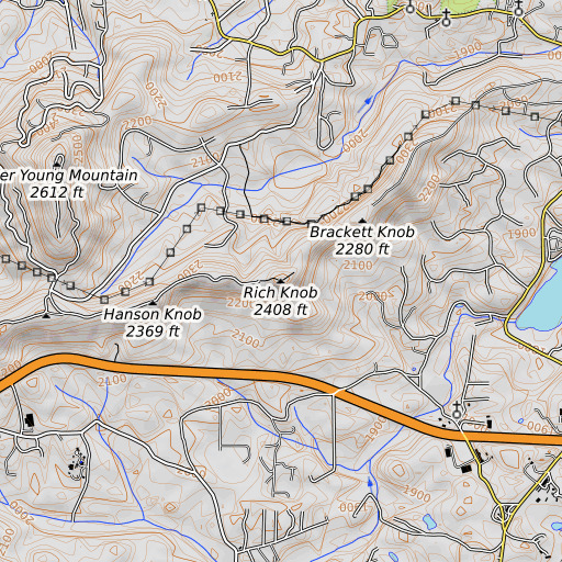 OpenTopoMap map of Rich Knob, GA