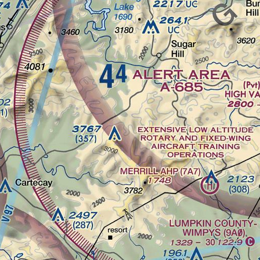 FAA VFR chart of Ripshin, GA