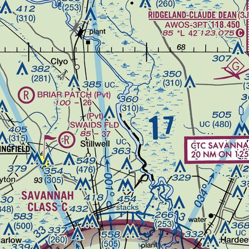 FAA VFR chart of Seines Landing, GA