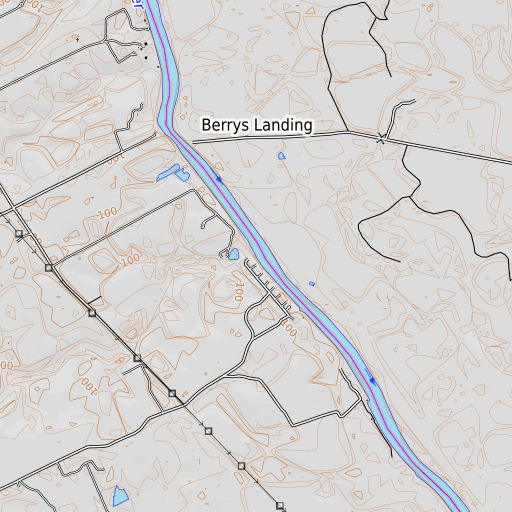 OpenTopoMap map of Seines Landing, GA