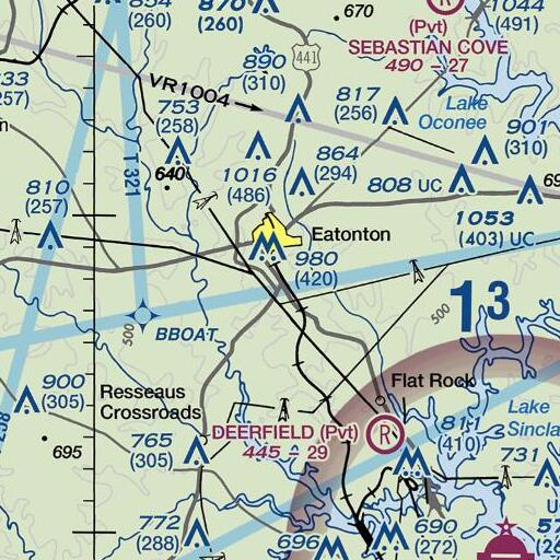 FAA VFR chart of Warfield, GA