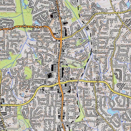 OpenTopoMap map of Gritters Library, GA