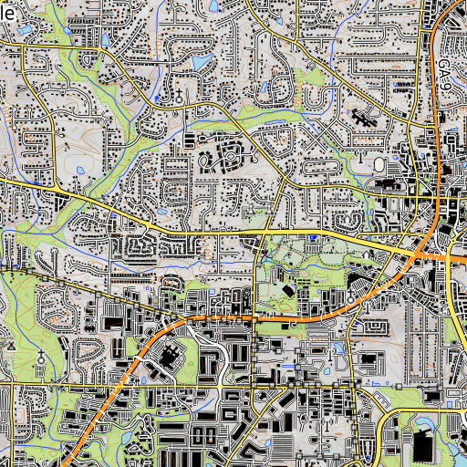 OpenTopoMap map of Veterans Field, GA