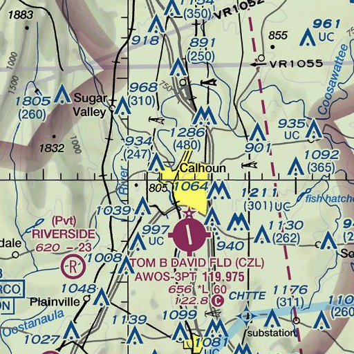 FAA VFR chart of Gordon County Courthouse, GA