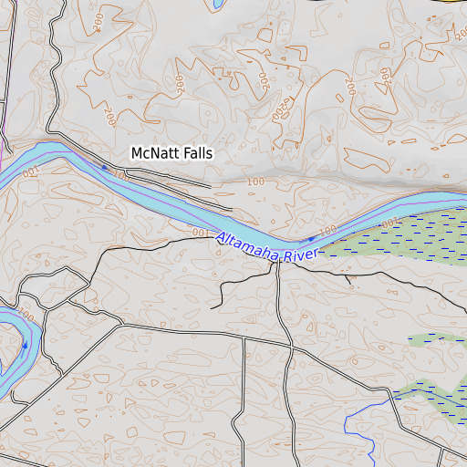 OpenTopoMap map of Manns Ferry (historical), GA
