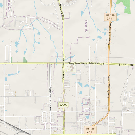 OpenStreetMap map of Ben Hill County Elementary School, GA