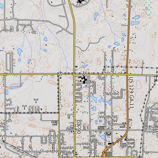 OpenTopoMap map of Ben Hill County Elementary School, GA