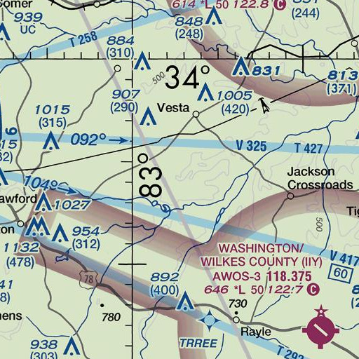 FAA VFR chart of Faust Cemetery, GA