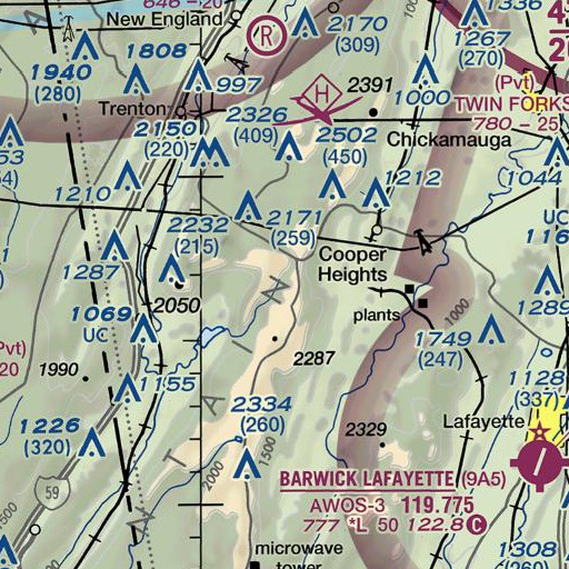 FAA VFR chart of L Moore Dam, GA