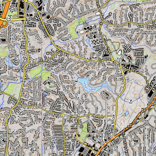 OpenTopoMap map of Silver Lake Dam, GA