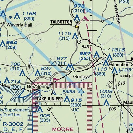 FAA VFR chart of Hellens Lake, GA