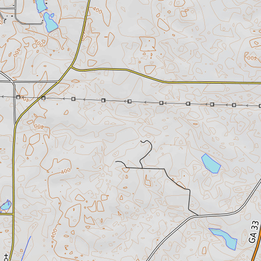 OpenTopoMap map of Strickland Dam, GA
